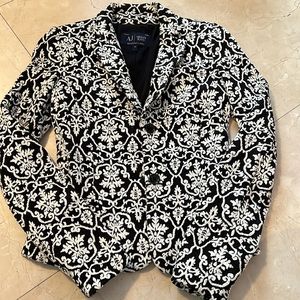 Black and white Armani jeans blazer